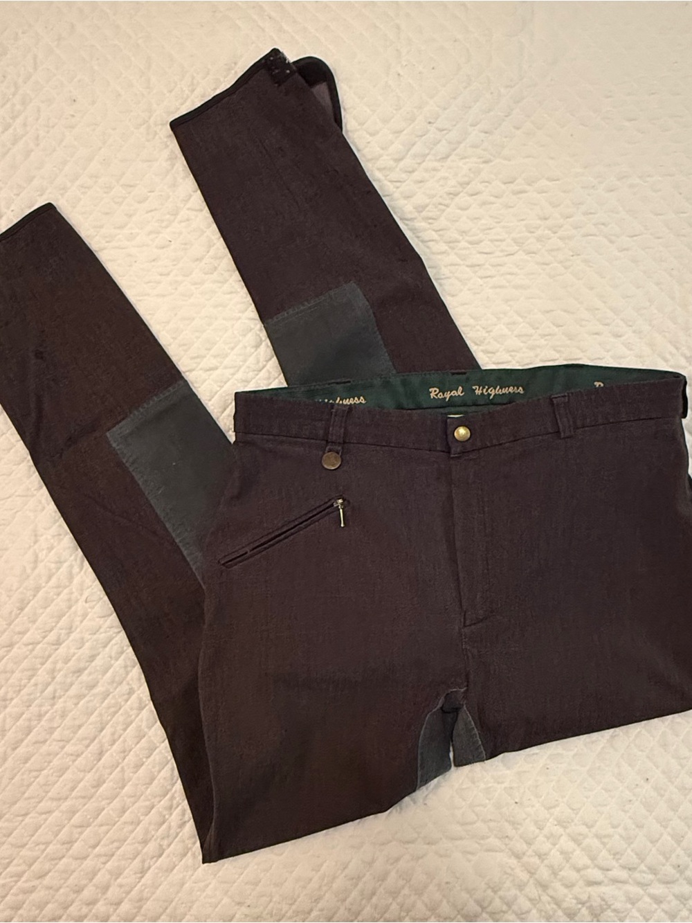 Men's 32 Vintage Royal Highness Fullseat Riding Breeches in Dark Grey